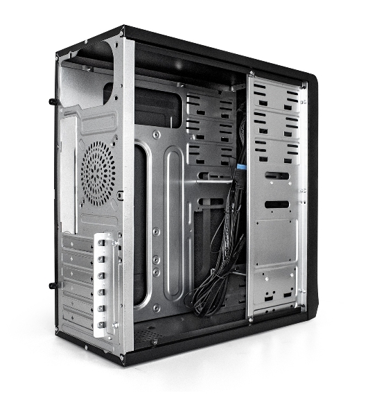 Компьютерный корпус Miditower ExeGate CP-603-UNS450 (ATX, БП UNS450 с вент. 12см, 2хUSB, аудио, черный)