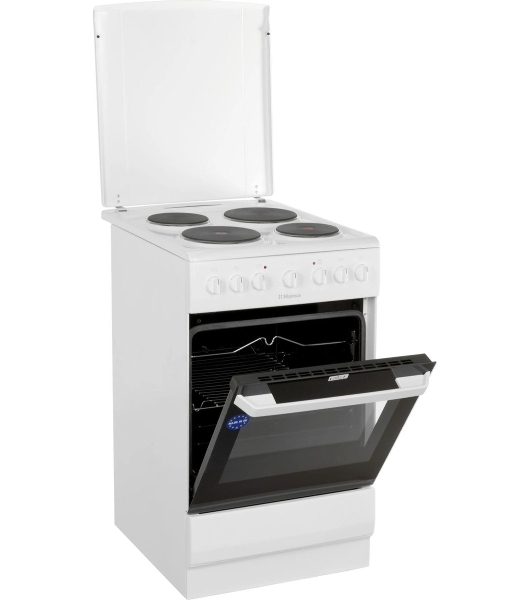 Плита электрическая Hansa FCEW54109 белый, конфорок 4 шт, духовка 65 л, 50 см x 85 см x 60 см