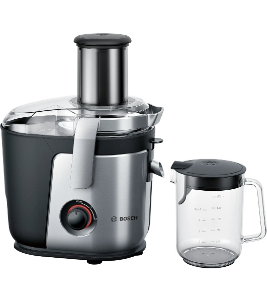 Соковыжималка Bosch MES4000 серебристый, центробежная, 1000 Вт, 1500 мл, механическое