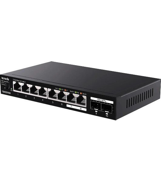 Коммутатор сетевой Tenda TEM2010X Настольное исполнение 8x10Base-T/100Base-TX/1000Base-T 2xSFP+ 12 Вт TEM2010X
