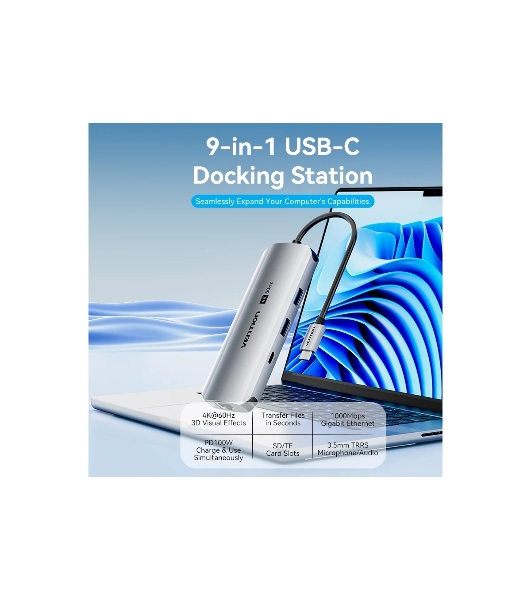 USB-концентратор Vention TQMHB, USB Type-C, USB/HDMI/RJ-45/SD, USB Type-C