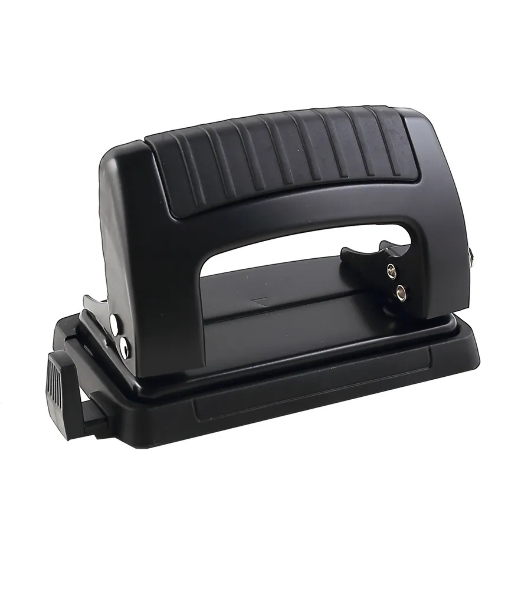 Дырокол Kw-Trio Classic Mini 09065BLACK, до 10 листов, металл черный, отверстий: 2, с линейкой