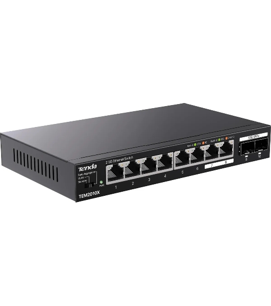 Коммутатор сетевой Tenda TEM2010X Настольное исполнение 8x10Base-T/100Base-TX/1000Base-T 2xSFP+ 12 Вт TEM2010X