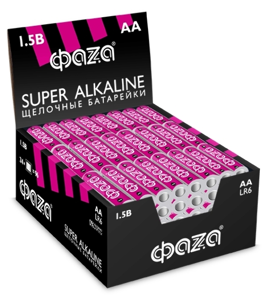 Элемент питания алкалиновый AA/LR6 1.2В Super Alkaline box-96 (уп.96шт) ФАZА 2854643