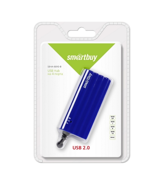 USB-концентратор Smartbuy SBHA-6810-B, USB Type A, USB 4 порта, USB
