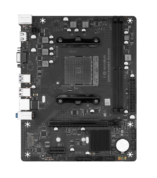 Материнская плата Maxsun Challenger B450M, AM4, AMD B450, 2xDDR4, 4xSATA, 1xM.2, 1xPCIe 3.0 x16, 1xPCIe 3.0 x1, 1xHDMI, 1xVGA, 1x 1Gb LAN, 2xUSB-A 3.2 Gen 1, 2xUSB-A 2.0, 3x3.5 мм, 5.1, M-ATX