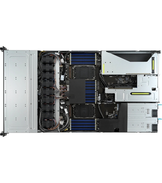 Серверная платформа ASUS RS700-E11-RS12U, 1U, 2x Socket-E LGA4677, 32x DDR5 4800*/5600*, 12x2.5'' NVMe/SATA*/SAS* hsb (*-RAID/HBA need), 2x M.2 PCIe 2260/2280, up to 3x PCIe Gen5 + 1 x int RAID slot, 2 x 10G(Intel X710-AT2) RJ45 LAN, 1+1 1600W