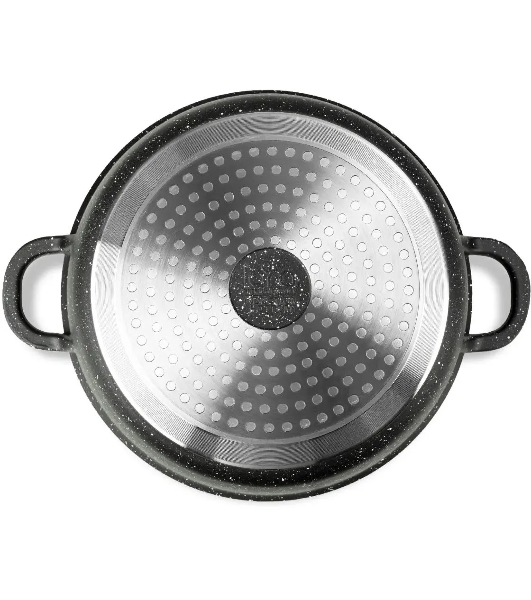 Кастрюля Lara LR02-207 Rio 30 см, 7.3 л, мрамор, капсулированное индукционное дно, крышка