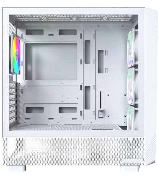Компьютерный корпус Montech X5 белый без БП ATX 4x120mm 1xUSB 2.0 1xUSB 3.0 1xUSB3.1 audio bott PSU