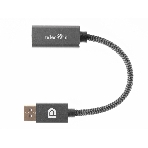Кабель-переходник DP --> HDMI-F 0.2m, серый металлик, оплетка, 4K@60Hz, Telecom (TA560), фото3