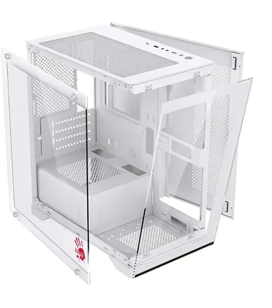 Компьютерный корпус Bloody BD-CC103 белый без БП mATX 7x120мм 1xUSB 2.0 1xUSB 3.0 audio bott PSU