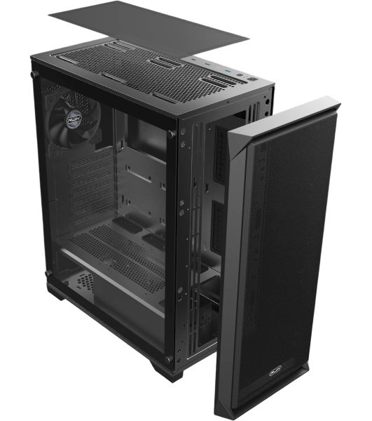 Корпус без блока питания Raijintek ARCADIA 41, Midi-Tower, TG, 1x120мм, 2xUSB-A 3.0 + 1xUSB-C, ATX, mATX, mITX Black