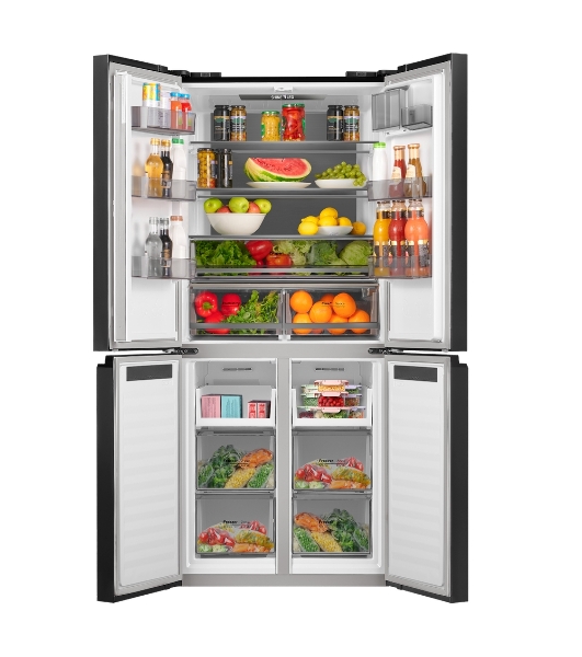 Холодильник Maunfeld MFF192NFSB01 Inverter черная сталь трехкамерный 334/184л морозилка снизу, No Frost, Side by Side