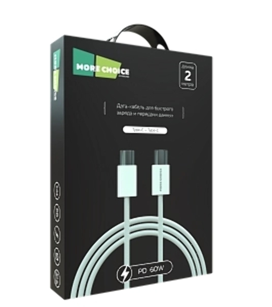 Кабель MORE CHOICE (4620202550378) K75a USB 3.0A PD 60W для Type-C Type-C нейлон 2м белый