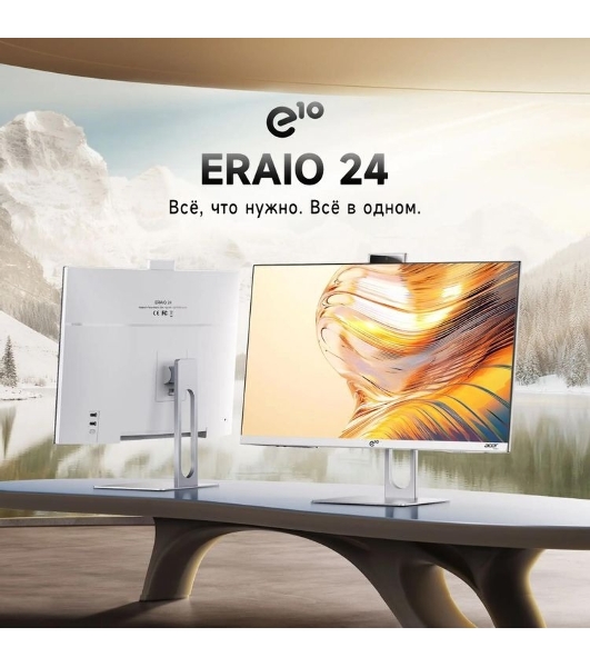 Моноблок Acer Gadget E10 ERAIO 23.8' Full HD Ryzen 7 6800H (3.2) 16Gb SSD512Gb 680M Windows 11 Pro GbitEth WiFi BT 120W клавиатура мышь Cam белый/серебристый 1920x1080