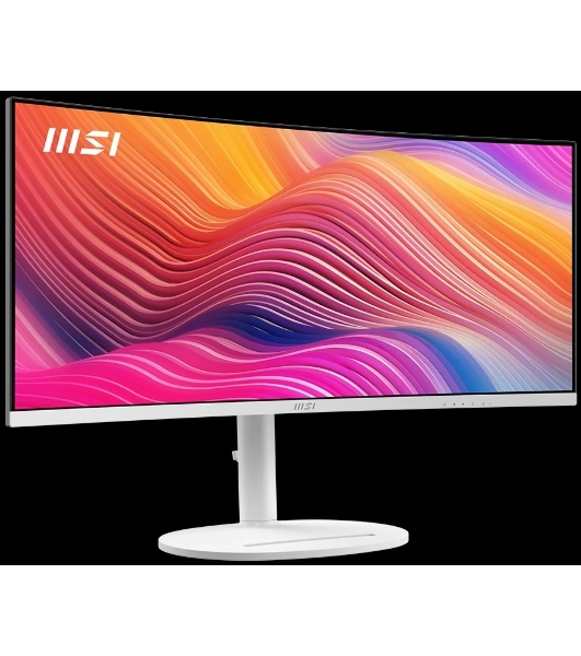 Монитор 34' MSI Modern MD342CQPW VA 3440x1440, 120 Гц, 4 мс, 21:9, 300 кд/м², 2xHDMI 2.0b, DP 1.4a, USB-C, USB Hub (2x USB 3.0), 3.5 Jack, динамики (2x3 Вт), Adaptive-Sync, изогнутый экран (1500R), белый