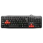 Клавиатура проводная NAKATOMI KN-02U USB черный-красный, фото 1