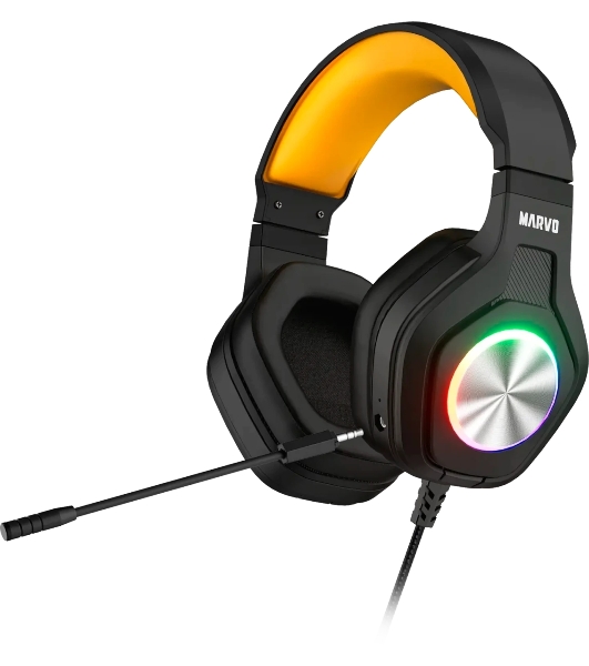 Гарнитура MARVO HG9084 Pulz 80 чёрный, проводная, USB, подсветка