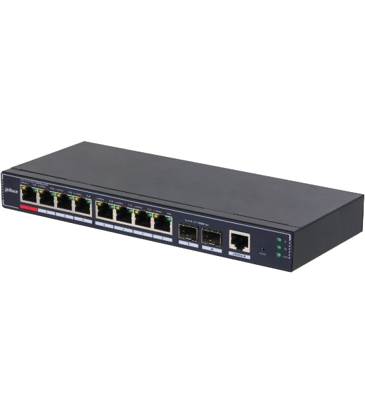 Коммутатор Dahua DH-SG4010P-2F, 8×1 Гбит/с + 2×1 Гбит/с SFP, управляемый