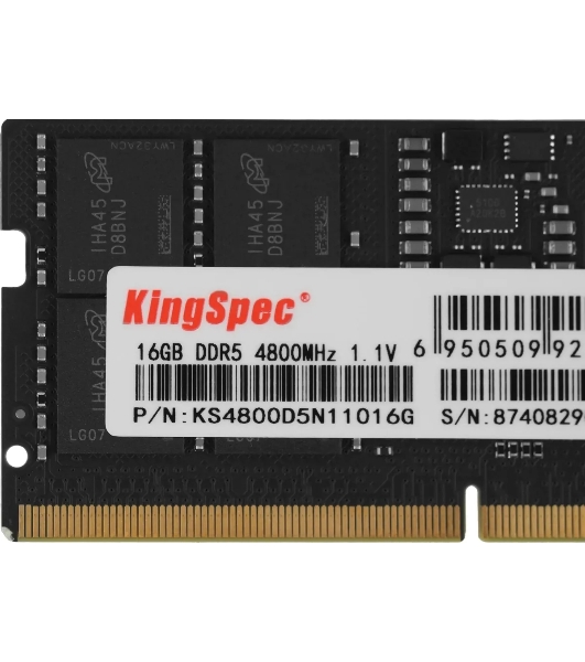 Оперативная память KingSpec DDR5, 16Gb (1x16GB), 4800MHz, CL40 SO-DIMM