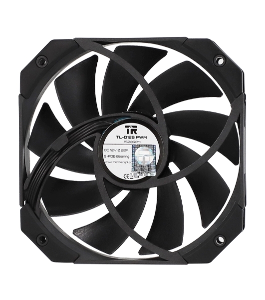 Вентилятор для корпуса Thermalright TL-D12B черный, 120 мм, 1500 об/мин, 25.2 дБ, 4 pin