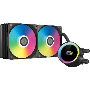 Система жидкостного охлаждения PCCOOLER DA240 Max, 240 мм, 2x120 мм, ARGB, 200 Вт