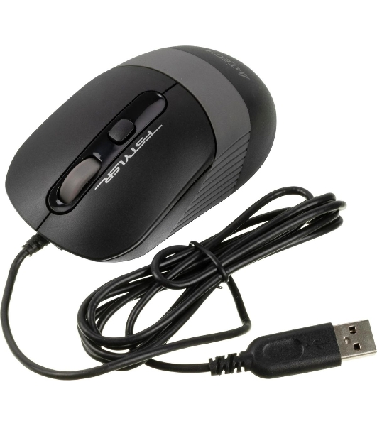 Мышь проводная A4Tech Fstyler FM10 черный/серый, 1600 dpi, USB, кнопки - 4