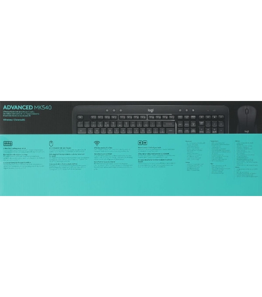 Комплект клавиатура+мышь Logitech MK540 Advanced беспроводной, USB, 1000 DPI, чёрный