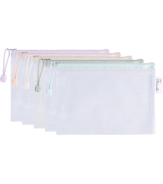 Папка на молнии ZIP Deli Colorful EF281 A5 ПВХ 0.23мм, ассорти, цвет молнии ассорти