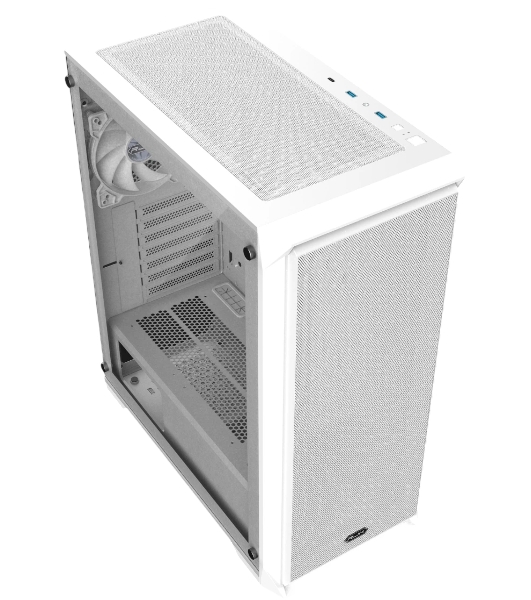 Корпус без блока питания Raijintek ARCADIA 41, Midi-Tower, TG, 1x120мм, 2xUSB-A 3.0 + 1xUSB-C, ATX, mATX, mITX White