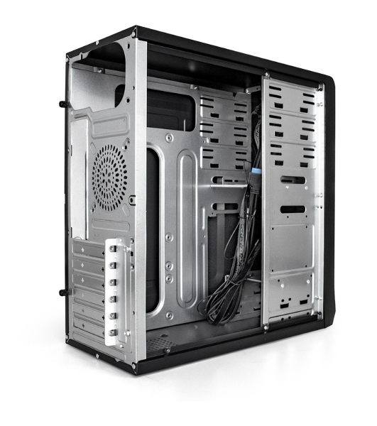 Компьютерный корпус Miditower ExeGate CP-603UB-UNS350 (ATX, БП UNS350 с вент. 12см, 2хUSB, аудио, черный)