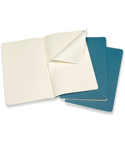 Блокнот Moleskine CAHIER JOURNAL CH018B44 Large 130х210 мм, обложка картон, 80 страниц, нелинованный, голубой (3 шт)