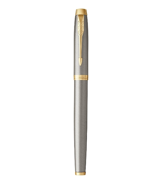 Ручка роллер Parker IM Core T321 (CW1931663) Brushed Metal GT, F, черные чернила, подарочная коробка