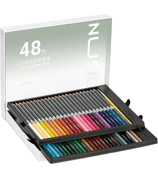 Карандаши цветные Deli NS731-48 Nusign, акварельные, 3 мм 48 цветов (48 шт)