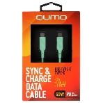 Кабель QUMO 32970 Type-C на Type-C, силиконовый, 1м, 3A, 60W, PD (зеленый), фото2