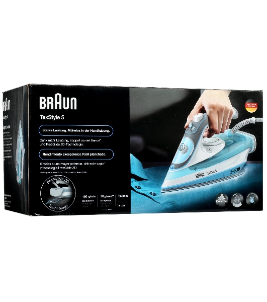 Утюг Braun SI5006BL белый/голубой, 2600 Вт, 50 г/мин, 180 г/мин, 300 мл