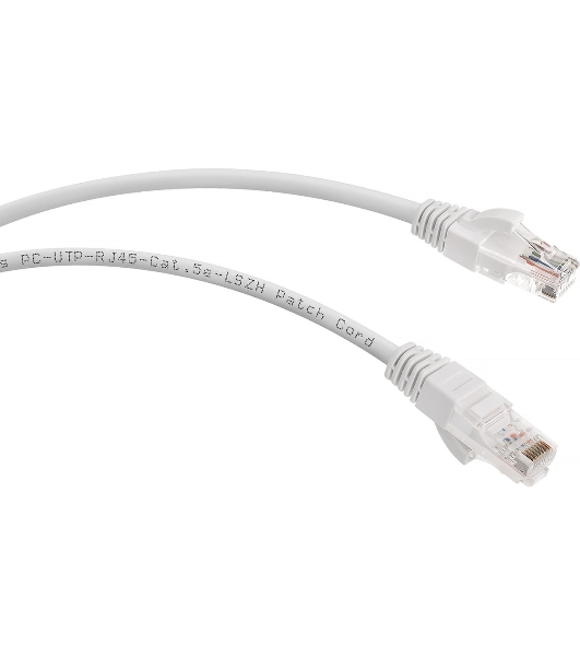 Шнур комм. Cabeus, кат. 5е, неэкр., U/UTP, RJ45/RJ45, LSZH, AWG24, 0.15м, белый