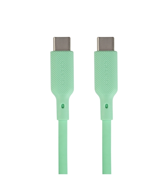 Кабель QUMO 32970 Type-C на Type-C, силиконовый, 1м, 3A, 60W, PD (зеленый)