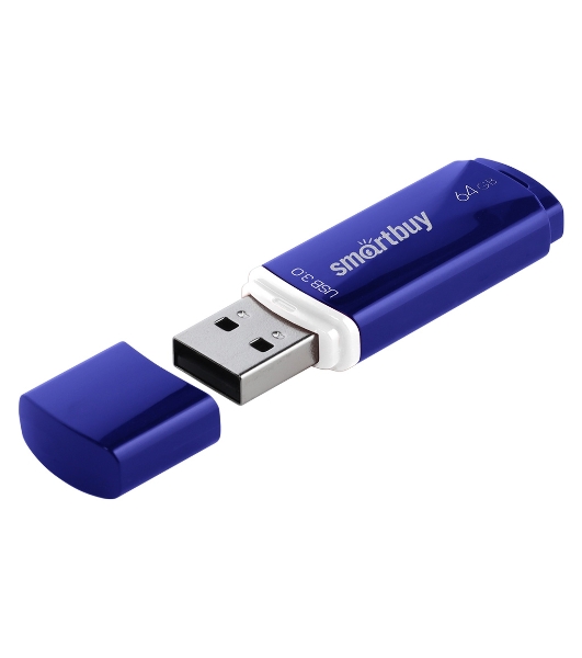 Флешка USB Smartbuy CROWN BLUE (SB64 GbCRW-Bl), 64 Gb, USB 3.0, R/W 75/25, синий