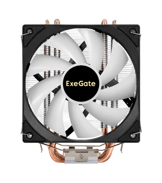 Кулер ExeGate Wizard EXX600-PWM.ARGb (Al+Cu, 6 тепл.трубки, LGA775/1150/1151/1155/1156/1200/1700/1851/AM2/AM2+/AM3/AM3+/AM4/AM5/FM1/FM2/754/939/940, TDP 180W, Fan 120мм PWM, 800-2400RPM, Hydro bearing, 4pin + 5V 3pin ARGb, 11-24db, 540г, ARGb подсветка, с термопастой, на защелках, Color Box)