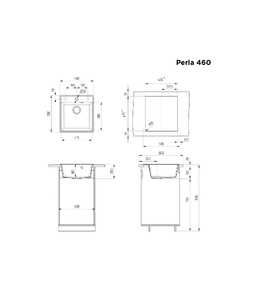 Кухонная мойка Maunfeld Perla 460 MFQS-460BG бежевый