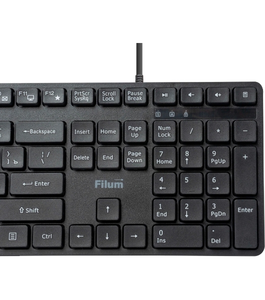 Клавиатура Filum FL-KB15 проводная, USB Type-A, чёрный