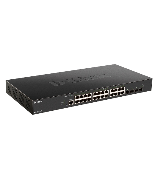Коммутатор D-Link DXS-1210-28T/A1A, 24×10 Гбит/с + 4×25 Гбит/с SFP28, управляемый