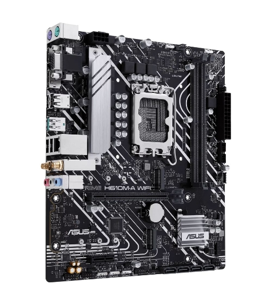 Материнская плата ASUS PRIME H610M-A WIFI, LGA 1700, Intel H610, 2xDDR5, 4xSATA, 2xM.2, 1xPCIe 4.0 x16, 1xDP, 1xHDMI, 1xVGA, 1x1Gb LAN, 1xUSB 3.2 Gen 2, 4xUSB 2.0, 3x3.5 мм, 7.1, mATX