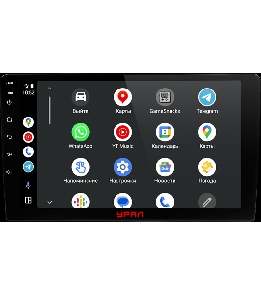 Автомагнитола Ural АМС ШТОРМ 91, 2 DIN, 9', Android 9, Bluetooth, USB Type-A, AUX, GPS, 4G, CarPlay