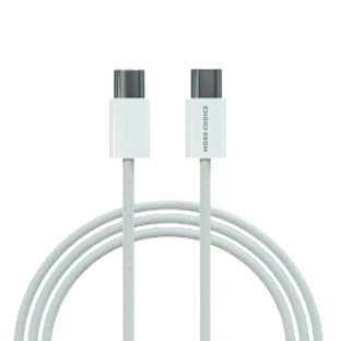Кабель MORE CHOICE (4620202550385) K77a нейлон USB 3.0A PD 100W для Type-C Type-C 1 м белый