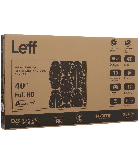 Телевизор LEFF 40' 40F691T белый DLED FHD 60Hz Салют