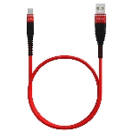 Кабель Maxvi MC-05M red USB-A - microUSB, 2A ток макс. нагрузки 2А, макс. напряжение 5V; стандарт USB 2.0; длина 1м, оплетка TPU, металлические корпуса разъемов, цвет красный, фото 1