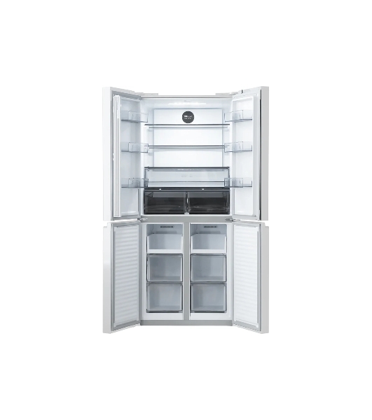Холодильник Centek CT-1744 NF White Glass белый трехкамерный 267/148л морозилка снизу, No Frost, Side by Side
