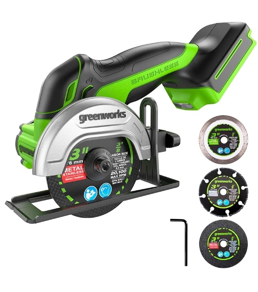 Угловая шлифовальная машина аккумуляторная GreenWorks GD24UCS, 24V, без АКБ и ЗУ (3402007)